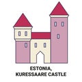 Estonia, Kuressaare Castle travel landmark vector illustration