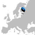 Estonia Location Map on map Europe. 3d Estonia flag map marker location pin. High quality map of Estonia.