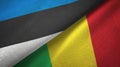 Estonia and Mali two flags textile cloth, fabric texture