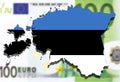 Estonia map on euro money background, Royalty Free Stock Photo