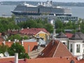 Estonia - view to the port and cruise ship Royalty Free Stock Photo