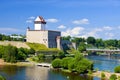 Estonia.Narva.Ancient fortress border with Russia Royalty Free Stock Photo
