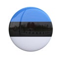 Estonia national flag badge, nationality pin 3d rendering