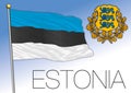 Estonia official national flag and coat of arms, EU