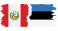 Eritrea and Peru grunge flags connection vector