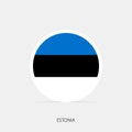 Estonia round flag icon with shadow