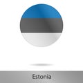 Estonia round icon with shadow