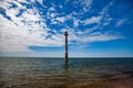 Estonia,Saaremaa island.Abandoned tilt lighthouse on Baltic Sea. Royalty Free Stock Photo