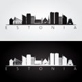 Estonia skyline and landmarks silhouette