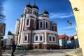 Street in Tallin city and houses on it