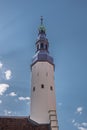 Closeup, bell tower of Holy Spirit Church, Tallinn, Estonia