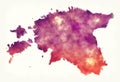 Estonia watercolor map in front of a white background