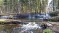 Estonia Waterfall steps in spring
