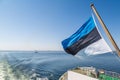 Estonian flag on a ship