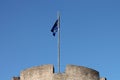 The Estonian Flag on the Tower of the Toompea Hill Royalty Free Stock Photo