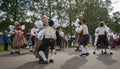 Estonian folk singers and dancers at the song festival grounds in Pirita Royalty Free Stock Photo