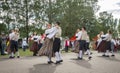 Estonian folk singers and dancers at the song festival grounds in Pirita Royalty Free Stock Photo