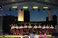 Estonian women dancers stage performance Royalty Free Stock Photo