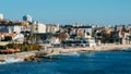 High perspective view of Estoril coastline near Lisbon in Portugal Royalty Free Stock Photo