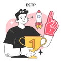 ESTP MBTI type. Character with the extraverted, observant, thinking Royalty Free Stock Photo