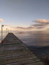 Estrecho de Magallanes, Punta Arenas, Magallanes, Chile. Water, clouds and sunset Royalty Free Stock Photo