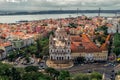 Estrela basilica Lisbon Lapa, Portugal, Europe. Old architecture, panorama view, summer