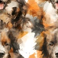 Estrela mountain watercolor dog pattern, AI Generated