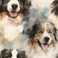 Estrela mountain watercolor dog pattern, AI Generated