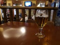 Estrelle Damm beer, served in a bar table