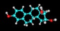Estriol molecular structure isolated on black