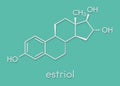 Estriol oestriol human estrogen hormone molecule. Skeletal formula.