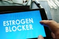 Estrogen blocker on a tablet. Royalty Free Stock Photo