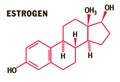 Estrogen hormones molecular formula. Estrogen Hormones symbol. Sex hormone symbol isolated on a white background