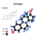 Estrogen oestrogen, estrone, estradiol, estriol. chemical form Royalty Free Stock Photo