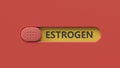 ESTROGEN word made with slide switch spelling concept. Royalty Free Stock Photo