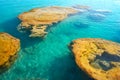 Stromatolites in Bacalar Lagoon of Mexico Royalty Free Stock Photo