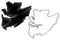Estuaire Province Subdivisions of Gabon, Gabonese Republic map vector illustration, scribble sketch Estuaire map