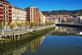Estuary of Bilbao, in Bilbao, Spain Royalty Free Stock Photo
