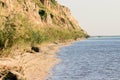 Estuary coast with clay cliffs of Stanislav