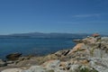 Estuary With Mussel Hatcheries In Its Interior In Front Of The Horse Point Lighthouse On Arosa Island. Nature, Architecture,