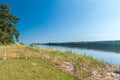 Estuary Vistula River to the Baltic Sea at summer time