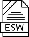 ESW Outline Vector Icon Royalty Free Stock Photo