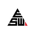 ESW triangle letter logo design with triangle shape. ESW triangle logo design monogram. ESW triangle vector logo template with red Royalty Free Stock Photo