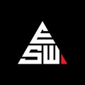 ESW triangle letter logo design with triangle shape. ESW triangle logo design monogram. ESW triangle vector logo template with red Royalty Free Stock Photo