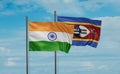 Eswatini and India flag