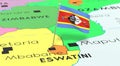 Eswatini - Swaziland, Mbabane - national flag pinned on political map