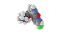 eszopiclone molecule, sedatives, molecular structure, isolated 3d model van der Waals