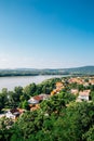 Esztergom city and Danube river panorama view in Hungary