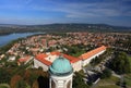 Esztergom city Hungary, from above with river Danube