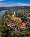 Esztergom, Hungary - Aerial panoramic view of the Primatial Basilica of Basilica of Esztergom Royalty Free Stock Photo